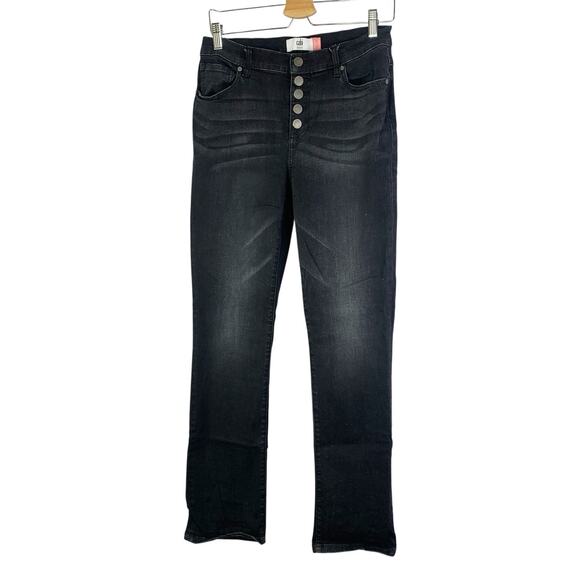 Cabi Black Button Fly Jeans Women’s 4 Straight Leg Stretch Denim Pants 4149 - Picture 2 of 7